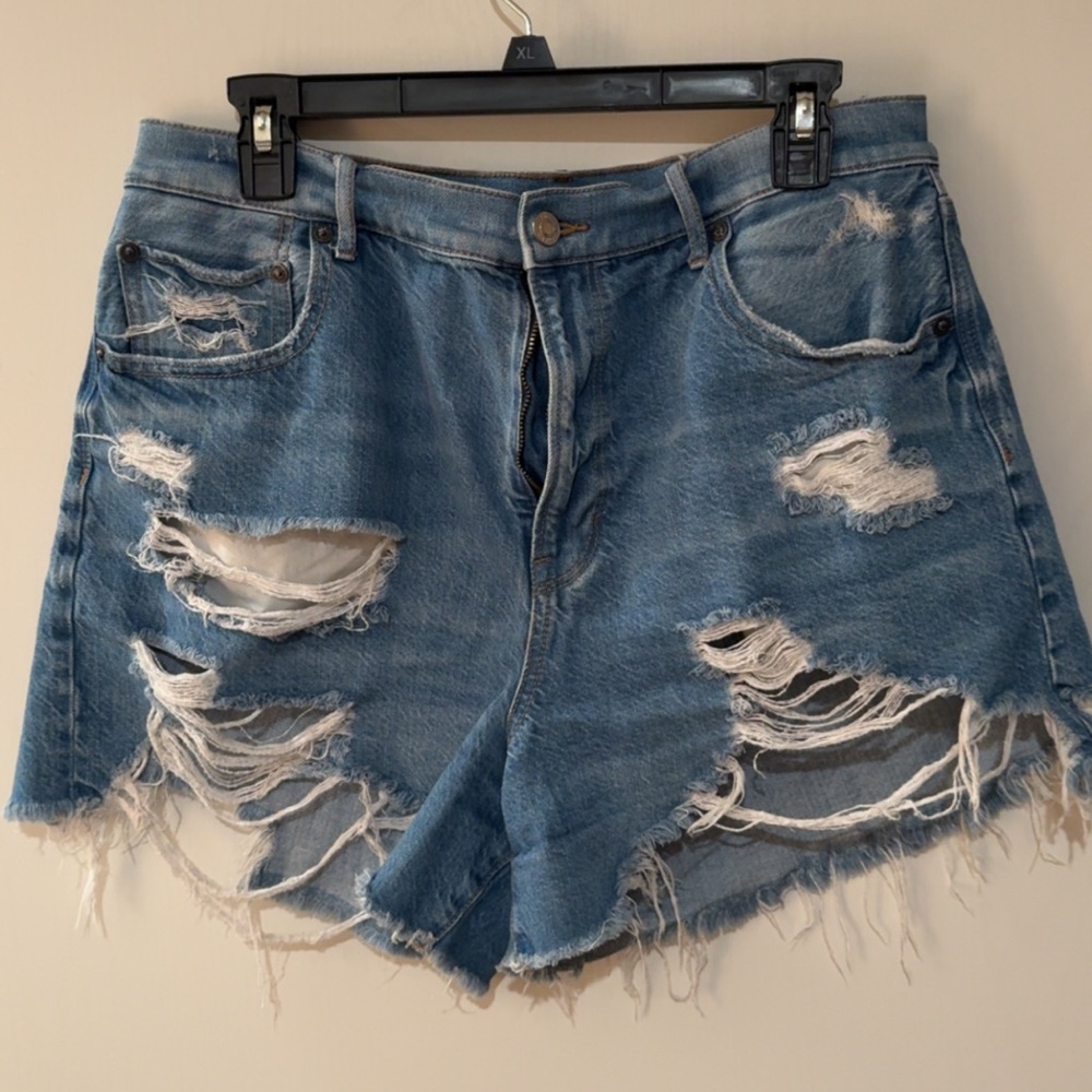 American Eagle Outfitters Ripped Blue Jean Shorts